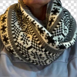 Infinity Scarf Cream, Black and Grey.  So soft